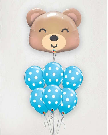 Big Balloon Bouquet Bear and dots