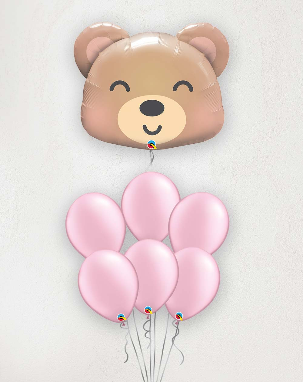 Big Balloon Bouquet Bear pearl pink