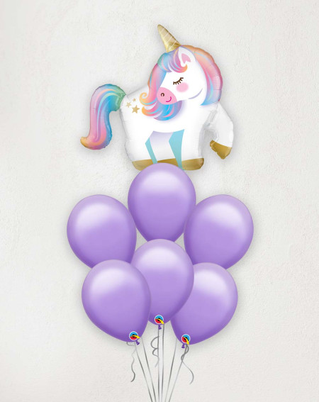 Big Balloon Bouquet Unicorn purple