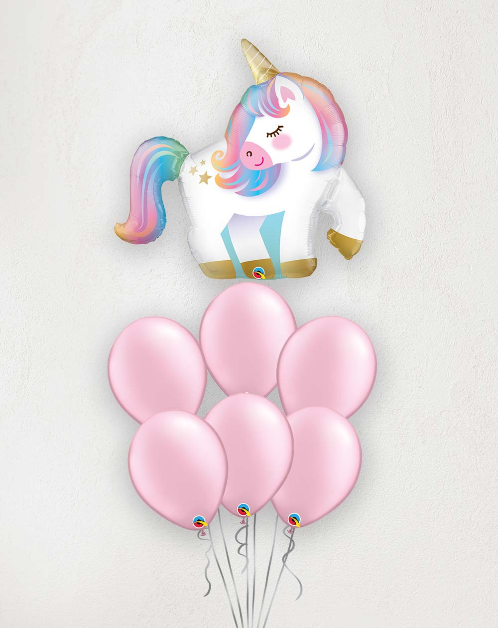 Big Balloon Bouquet Unicorn pearl pink