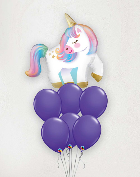 Big Balloon Bouquet Unicorn dark blue