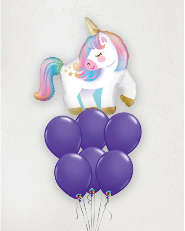 Big Balloon Bouquet Unicorn dark blue
