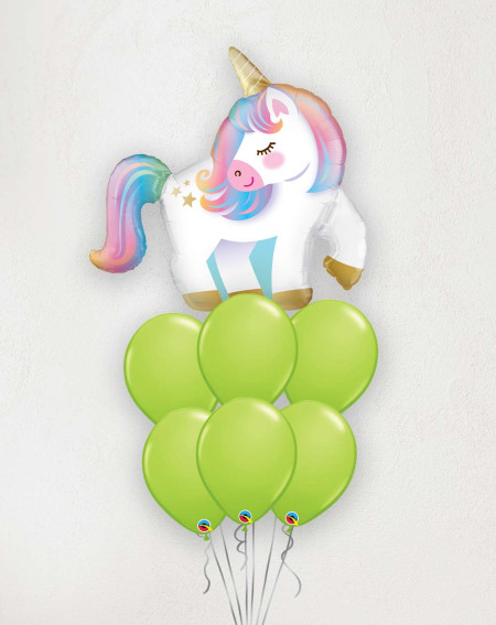Big Balloon Bouquet Unicorn lime