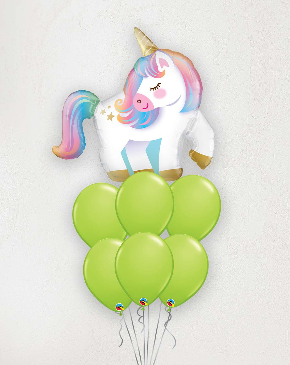Big Balloon Bouquet Unicorn lime