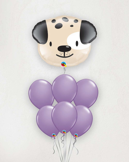 Big Balloon Bouquet Puppy purple