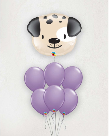 Big Balloon Bouquet Puppy purple