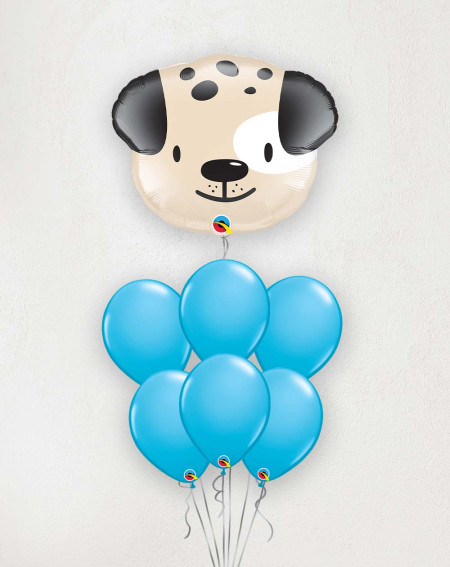 Big Balloon Bouquet Puppy blue
