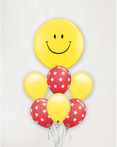Big Balloon Bouquet Smiling Face