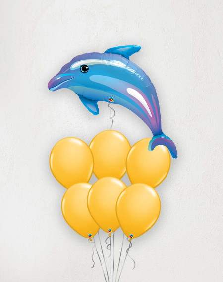 Big Balloon Bouquet Dolphine orange