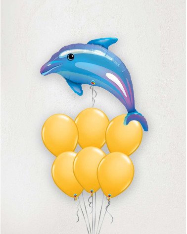 Big Balloon Bouquet Dolphine orange