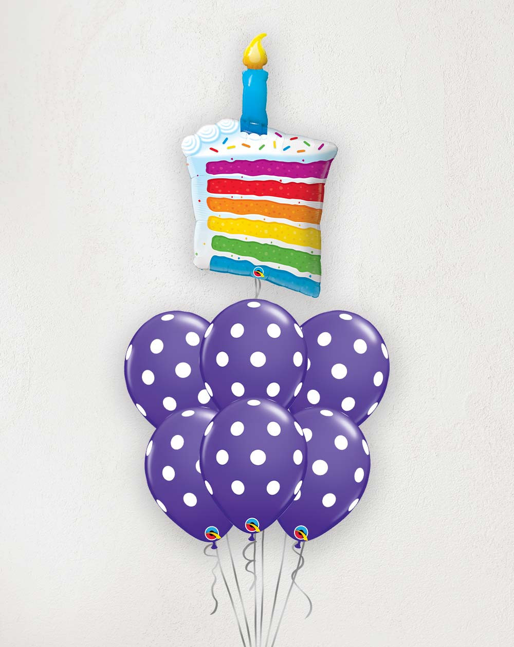 Big Balloon Bouquet Rainbow cake and dots