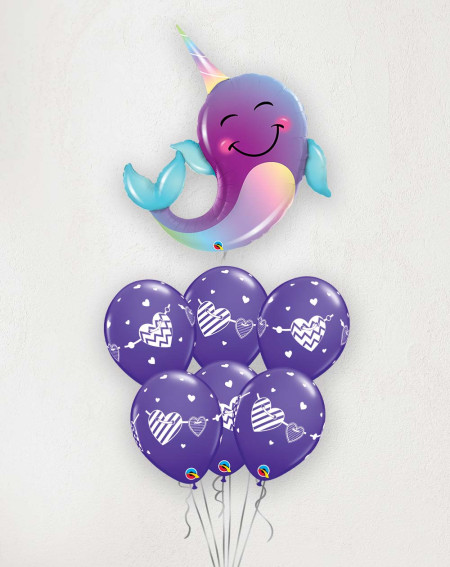 Big Balloon Bouquet Party Narwhal