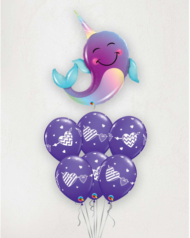 Big Balloon Bouquet Party Narwhal