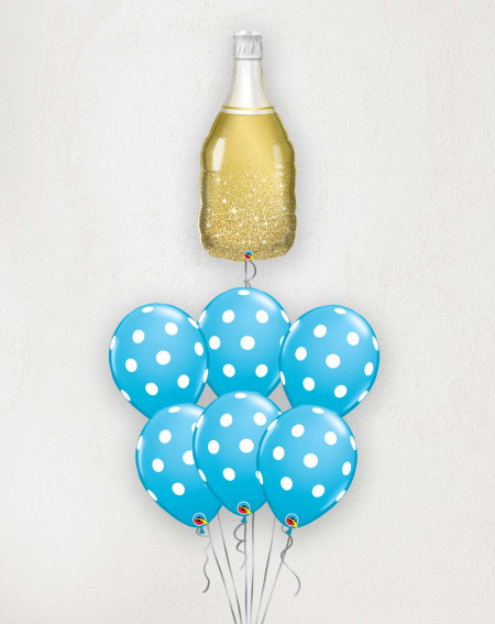 Big Balloon Bouquet Sparkling bottle and dots