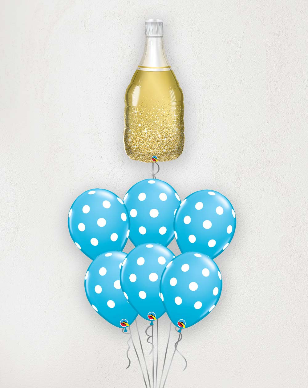Big Balloon Bouquet Sparkling bottle and dots