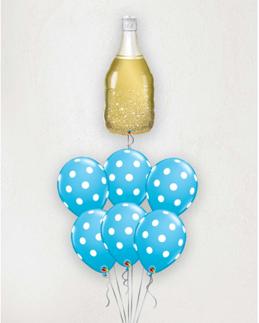 Big Balloon Bouquet Sparkling bottle and dots