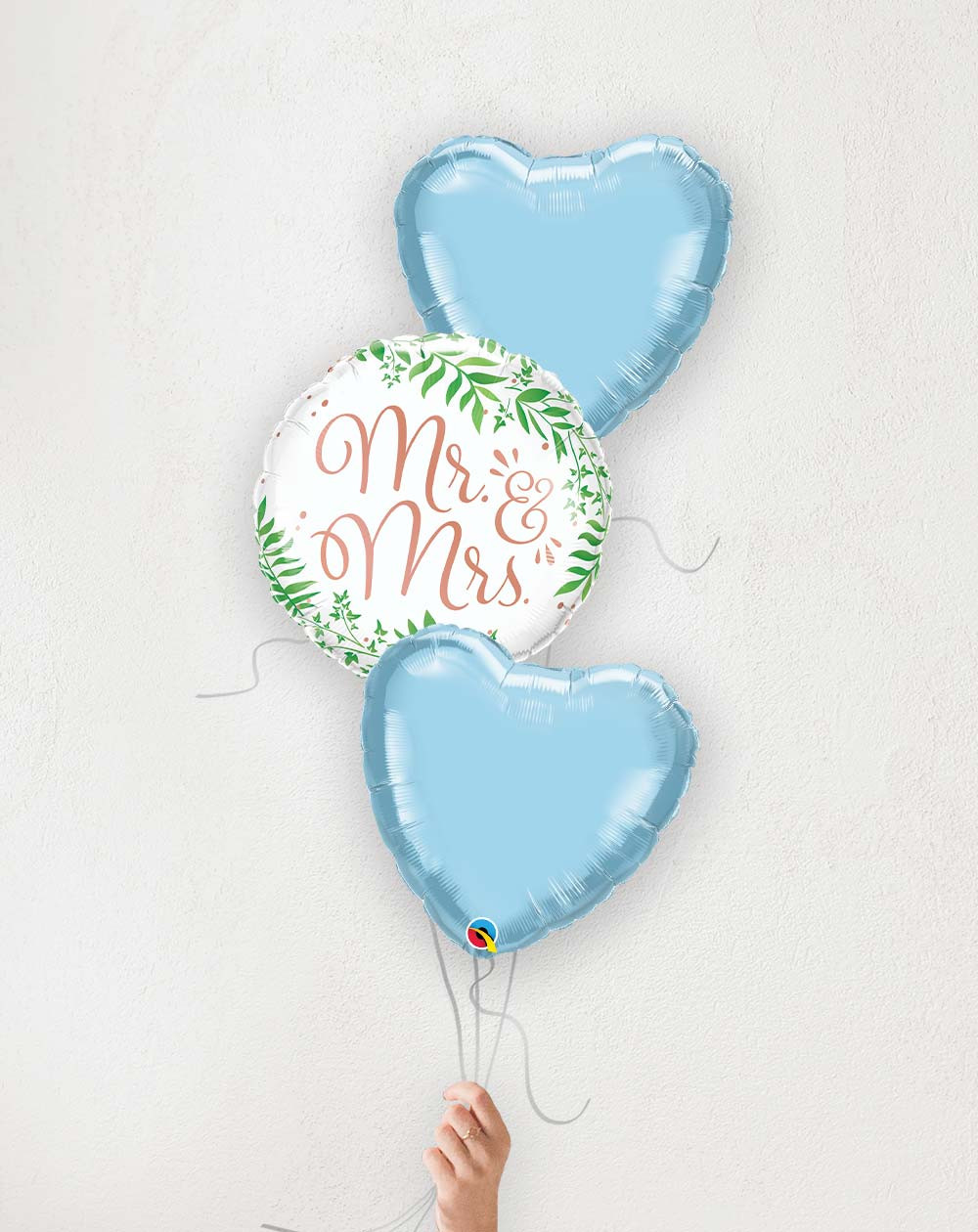 Balloon Bouquet Mr&Mrs with blue hearts