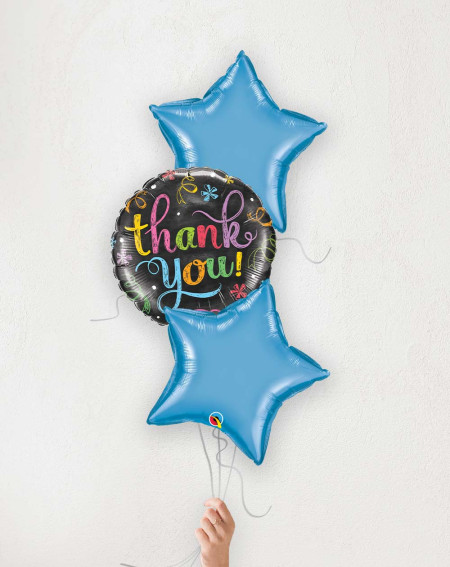 Balloon Bouquet Thank you blue stars