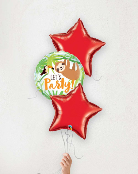 Balloon Bouquet Sloth red stars