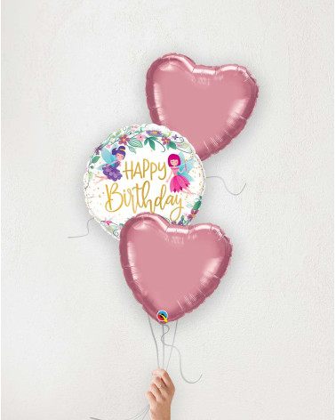 Balloon Bouquet Birthday Fairies rose hearts