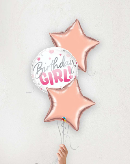 Õhupallibukett Sünnipäeva tüdruk tähed