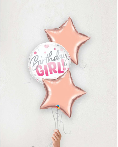 Õhupallibukett Sünnipäeva tüdruk tähed