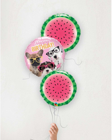Balloon Bouquet Birthday puppies and watermelons
