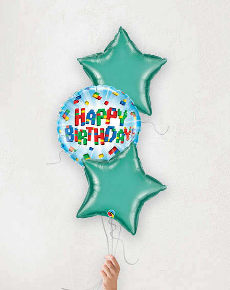 Balloon Bouquet Birthday Blocks green stars