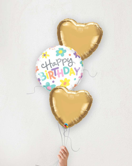Õhupallibukett Sünnipäeva lilled ja südamed