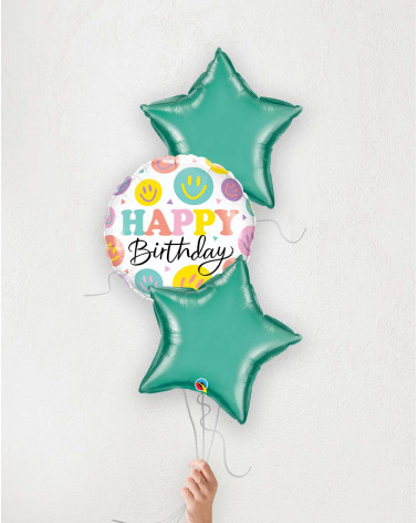 Õhupallibukett Sünnipäeva Lõbusad näod ja rohelise tähed