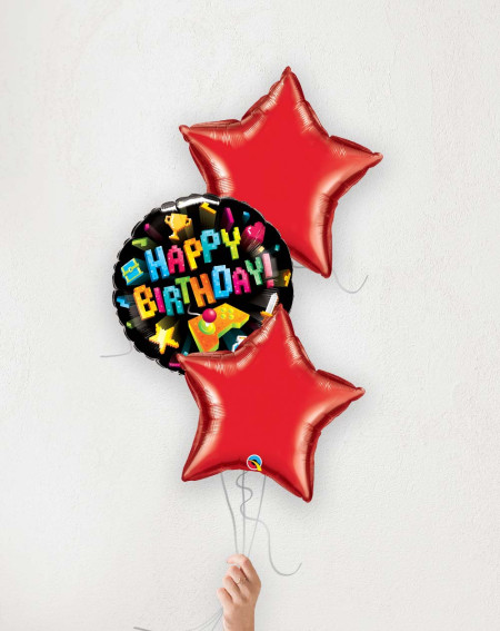 Balloon Bouquet Birthday games red stars