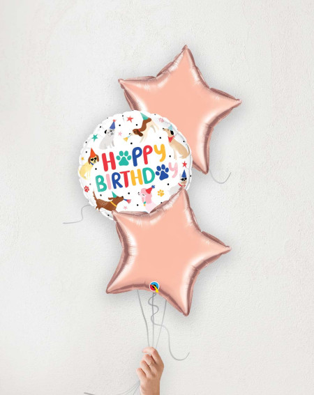 Balloon Bouquet Birthday dogs with stars