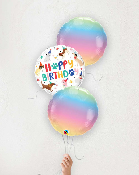 Balloon Bouquet Birthday dogs ombre