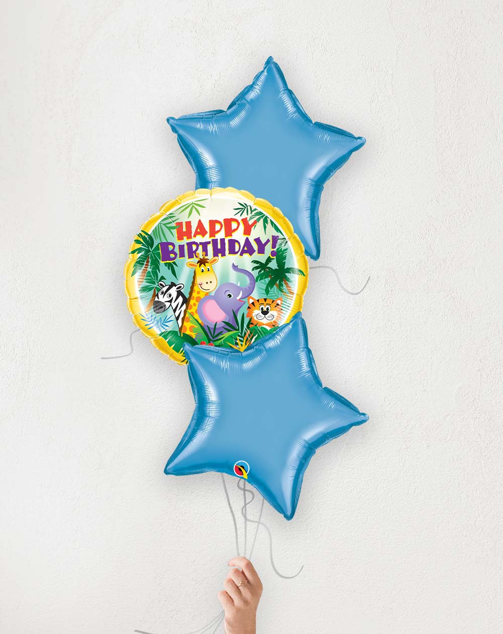 Balloon Bouquet Birthday Animals and blue hearts