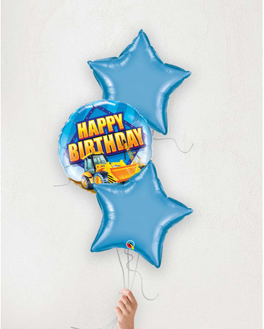 Balloon Bouquet Birthday Tractor and blue stars