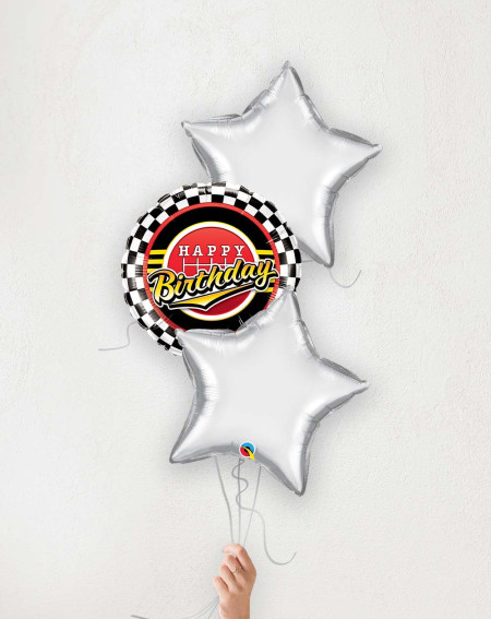 Balloon Bouquet Formula Birthday and silver stars