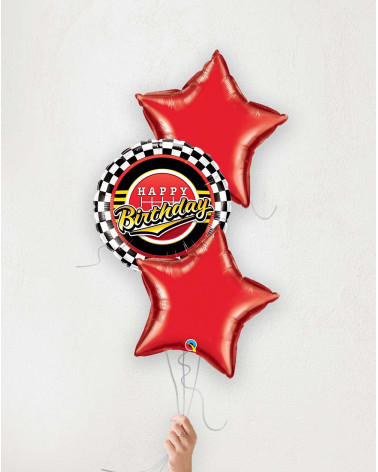 Balloon Bouquet Formula Birthday and red stars