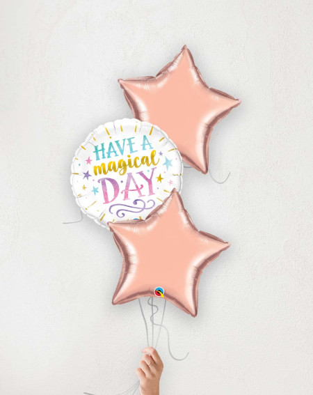 Balloon Bouquet Magical Day and pink stars