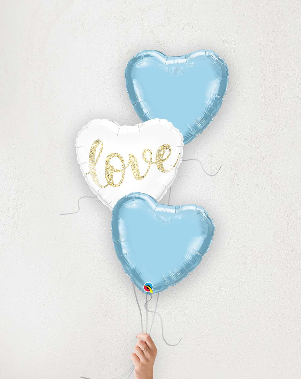 Balloon Bouquet Love and blue hearts