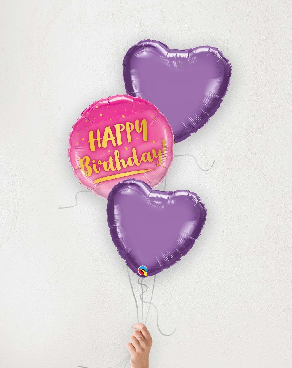 Balloon Bouquet Pink and Purple Birthday