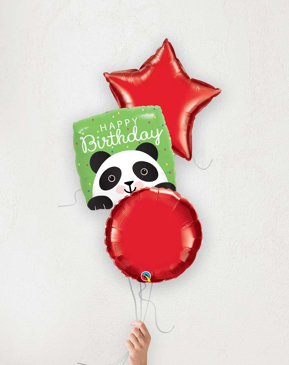 Õhupallibukett Sünnipäev Panda punane