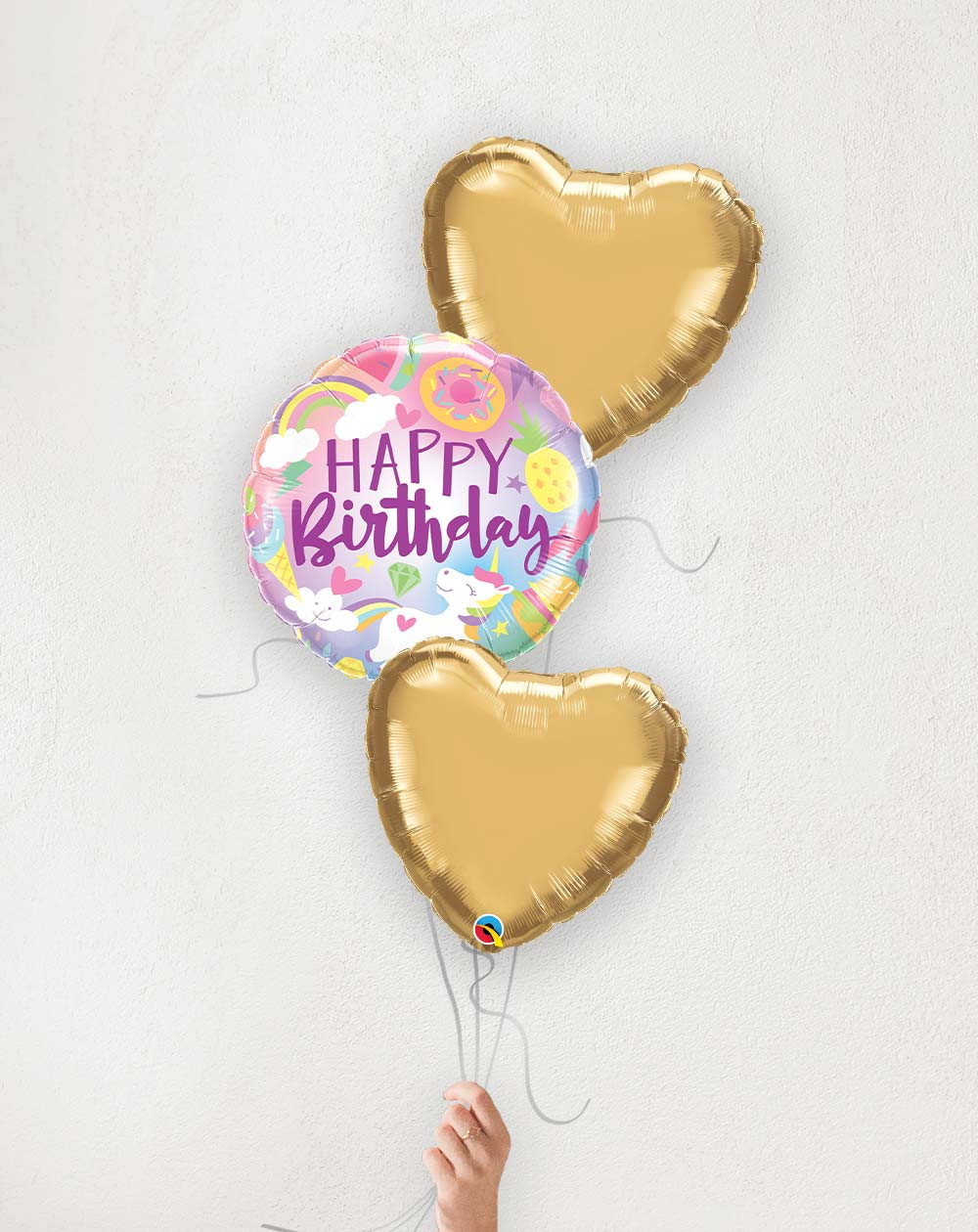 Balloon Bouquet Sweet Birthday and golden hearts