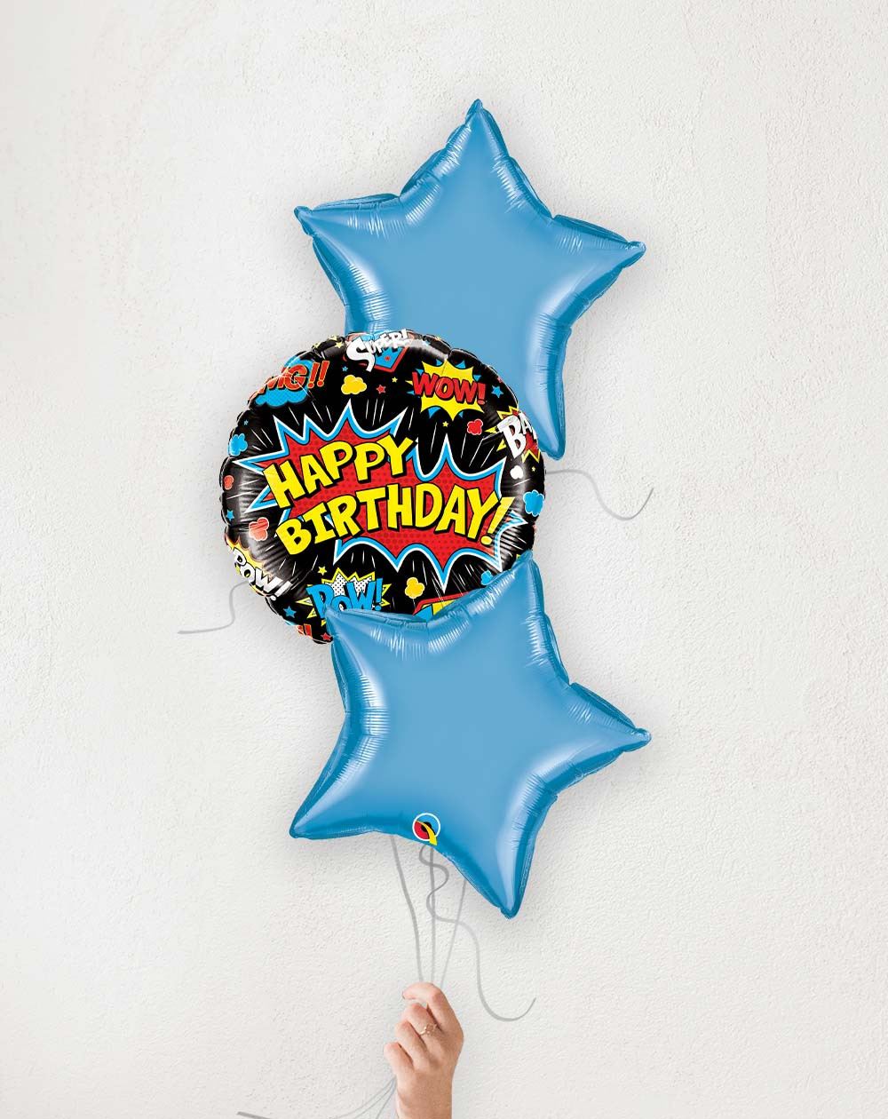 Balloon Bouquet HB WOW and blue stars