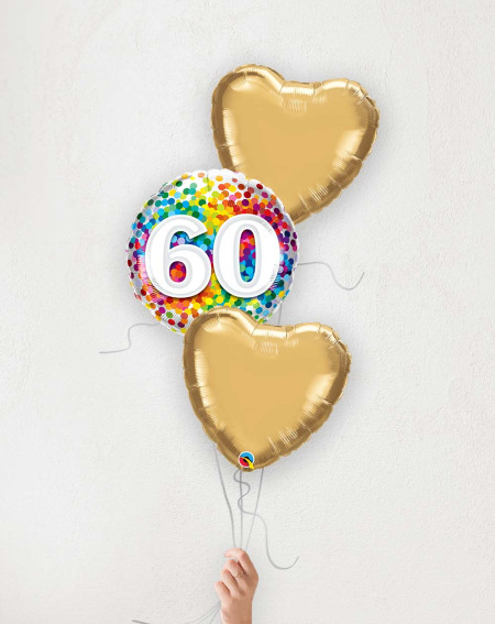 Balloon Bouquet Nr 60 and golden hearts