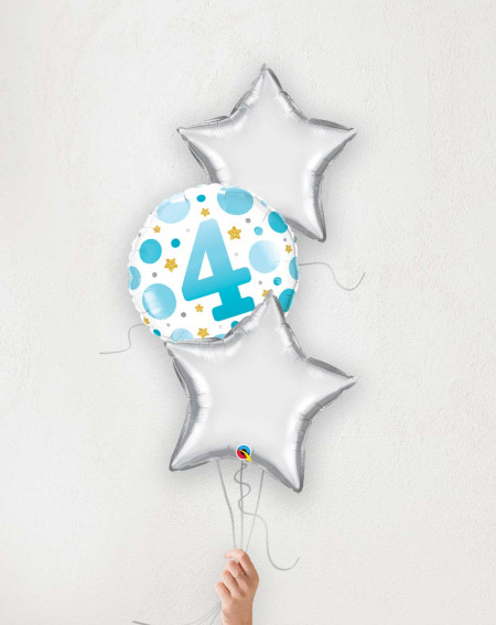 Balloon bouquet Nr 4 blue and silver stars