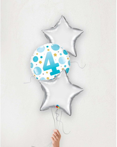 Balloon bouquet Nr 4 blue and silver stars
