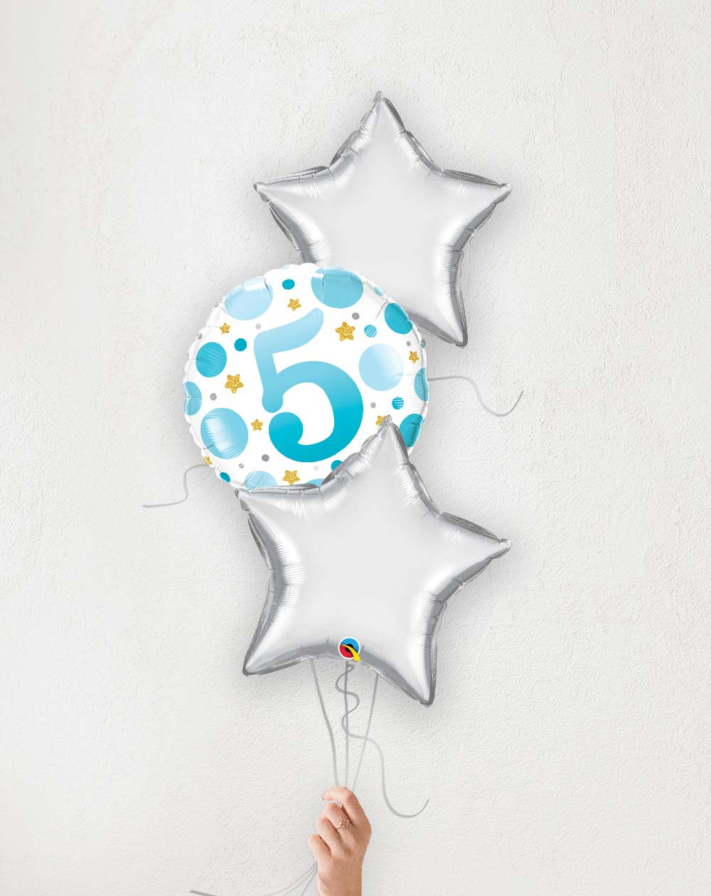 Balloon bouquet Nr 5 blue and silver stars