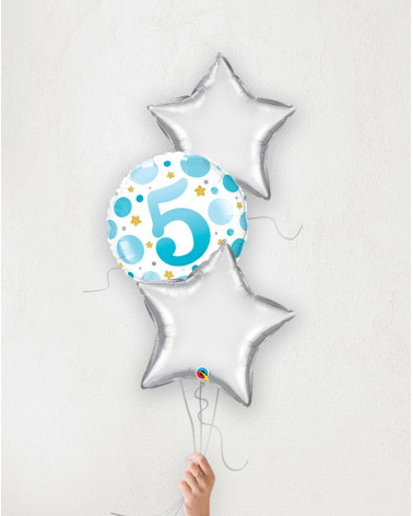 Balloon bouquet Nr 5 blue and silver stars