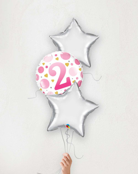 Balloon bouquet Nr 2 pink and silver stars