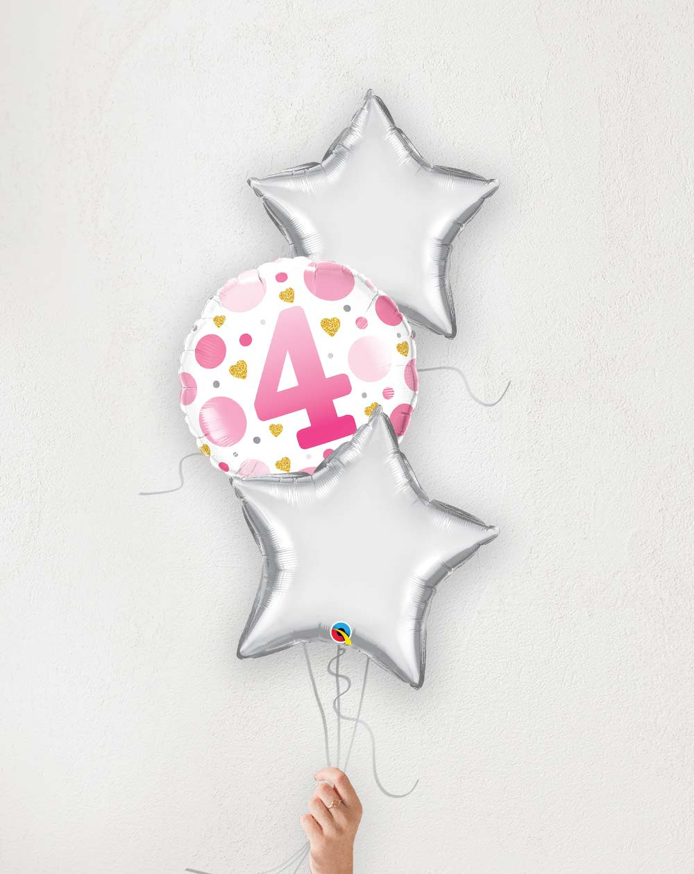 Balloon bouquet Nr 4 pink and silver stars
